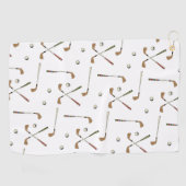 Classic Retro Golf Golfer Club Ball Pattern Golfhanddoek (Horizontaal)