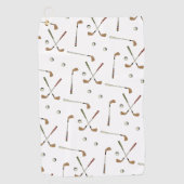 Classic Retro Golf Golfer Club Ball Pattern Golfhanddoek (Voorkant)