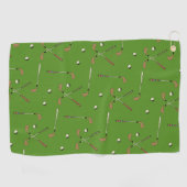 Classic Retro Golf Golfer Club Ball Pattern Green Golfhanddoek (Horizontaal)