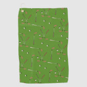 Classic Retro Golf Golfer Club Ball Pattern Green Golfhanddoek (Voorkant)