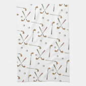 Classic Retro Golf Golfer Club Ball Pattern Theedoek (Verticaal)