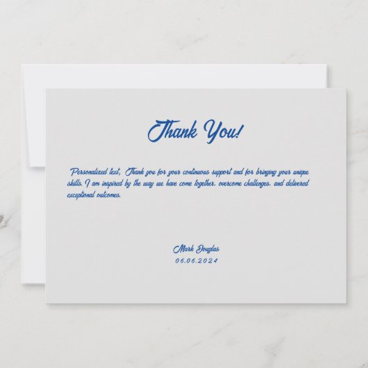 Classic Retro handschrift bedankje Bedankkaart (Achterkant)