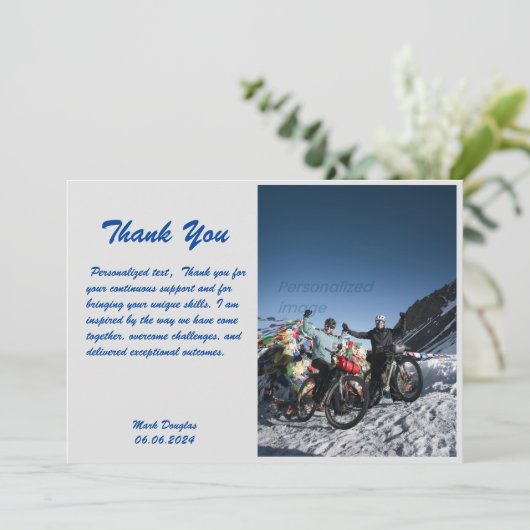 Classic Retro  handschrift bedankje Bedankkaart (Staand voorkant)