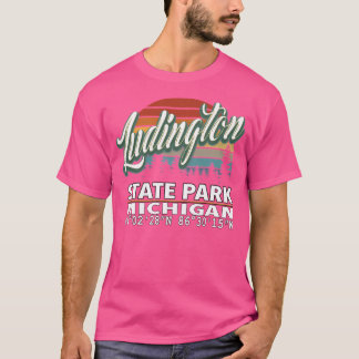 Classic Retro Kleur Ludington State Park W T-shirt