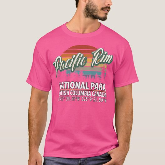 Classic Retro Kleur Pacific Rim National P T-shirt (Voorkant)