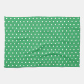 Classic Retro Polka Dots Groen en Wit Theedoek (Horizontaal)
