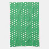 Classic Retro Polka Dots Groen en Wit Theedoek (Verticaal)
