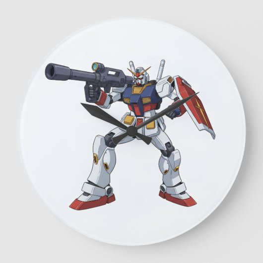 Classic Retro RX-78-2 Gundam Mecha Anime Illustrat Grote Klok (Voorkant)