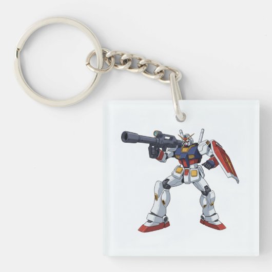 Classic Retro RX-78-2 Gundam Mecha Anime Illustrat Sleutelhanger (voorkant)