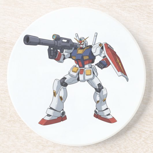 Classic Retro RX-78-2 Gundam Mecha Anime Illustrat Zandsteen Onderzetter (Voorkant)