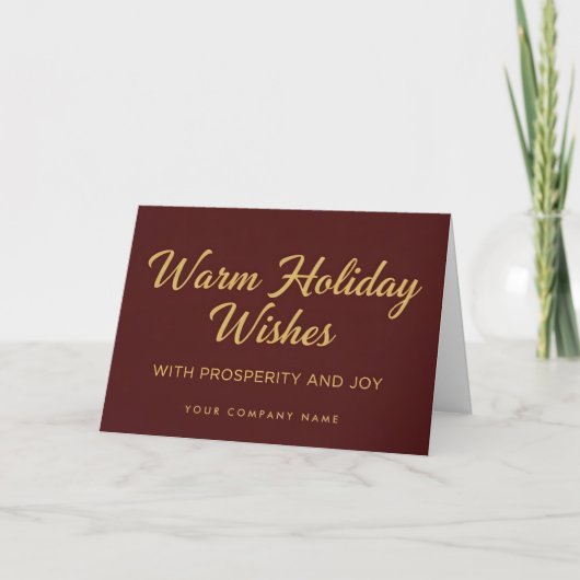 Classic Retro Script Warm Holiday Wishes Card Feestdagen Kaart (Voorkant)