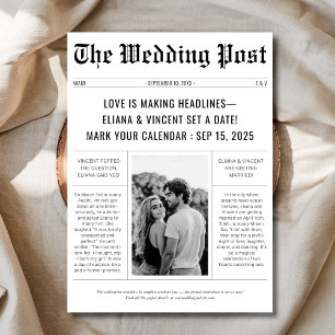  Classic Retro Trouwkrant Foto Save The Date