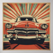 Classic retro vintage auto poster (Voorkant)