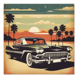 Classic retro vintage auto poster
