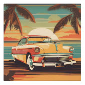 Classic retro vintage auto poster (Voorkant)