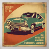 Classic retro vintage auto poster (Voorkant)