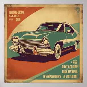Classic retro vintage auto poster