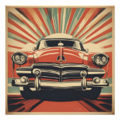 Classic retro vintage auto poster (Voorkant)