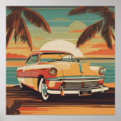 Classic retro vintage auto poster (Voorkant)