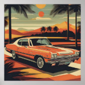 Classic retro vintage auto poster (Voorkant)