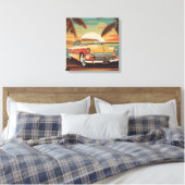 Classic retro vintage auto poster canvas afdruk (Insitu (Slaapkamer))