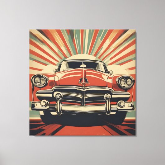 Classic retro vintage auto poster canvas afdruk (Voorkant)