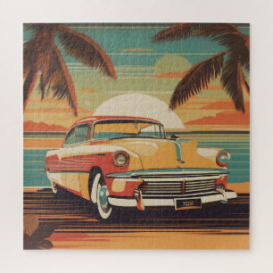 Classic retro vintage auto poster legpuzzel