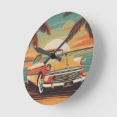 Classic retro vintage auto poster ronde klok (Hoek)