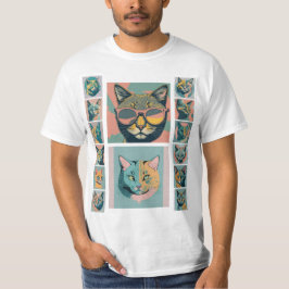 Classic retro vintage cat all in one 2 t-shirt