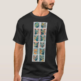 Classic retro vintage cat all in one t-shirt