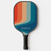 Classic Retro Wavy Stripes Patroon Pickleball Paddle (Voorkant)
