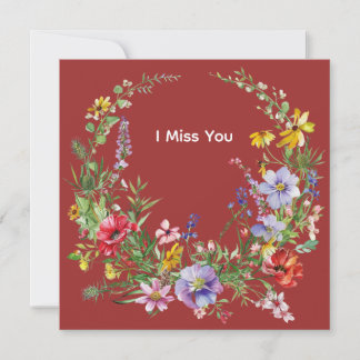 Classic Retro Wreath Illustration Note Cards Notitiekaartje