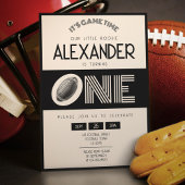 Classic Retro Zwart Football 1e verjaardag Kaart