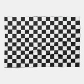 Classic Retro Zwart & Wit geruit (geruit) Theedoek (Horizontaal)
