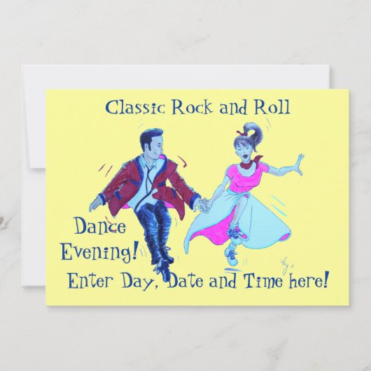 Classic Rock en Roll Dancing Kaart (Voorkant)