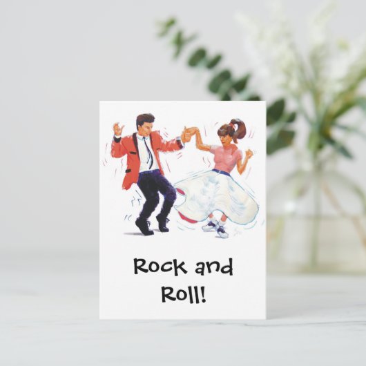 Classic Rock en Roll Jive Dancing Briefkaart (Staand voorkant)