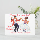 Classic Rock en Roll Jive Dancing Kaart (Staand voorkant)