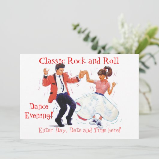 Classic Rock en Roll Jive Dancing Kaart (Staand voorkant)
