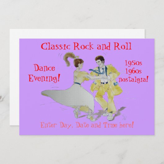 Classic Rock en Roll Jive Dancing Kaart (Voorkant / Achterkant)