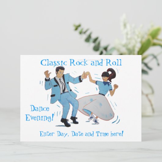 Classic Rock en Roll Jive DansBlue Suit Kaart (Staand voorkant)