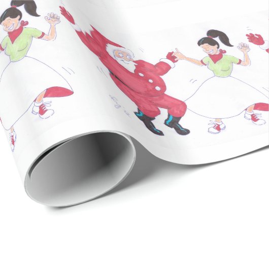 Classic Rock en Roll Jivers met Kerstmis Cadeaupapier (Rol Hoek)