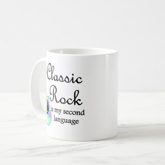Classic Rock is mijn tweede taal Koffiemok (Voorkant links)