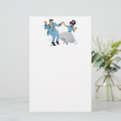 Classic Rock n Roll Jive dancers cartoon Briefpapier (Staand voorkant)