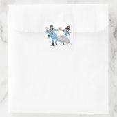 Classic Rock n Roll Jive dansers cartoon Vierkante Sticker (Tas)