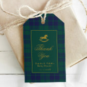 Classic Rocking Horse Baby shower Plaid Bedankt Cadeaulabel