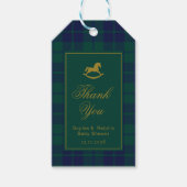 Classic Rocking Horse Baby shower Plaid Bedankt Cadeaulabel (Voorkant)