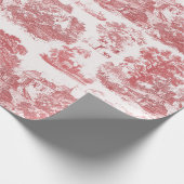 Classic Rode  Franse Chateau Toile Cadeaupapier (Hoek)