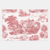 Classic Rode  Franse Chateau Toile Inpakpapier Vel (Voorkant 2)