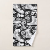 Classic Roller Schaatsen Kunst, zwart en wit Bad Handdoek (Handdoek)