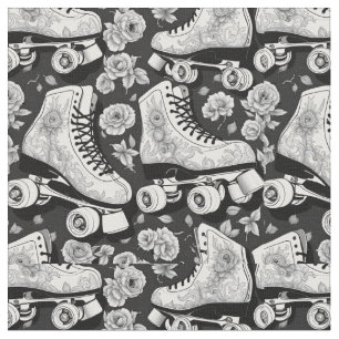 Classic roller schaatsen, rozen, zwart en wit de stof